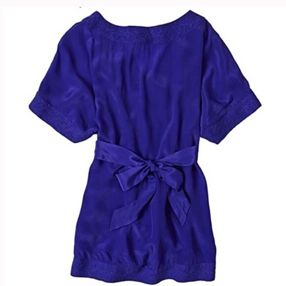 Maeve Anthropologie  Blue cross over embroider blouse - Picture 3 of 9